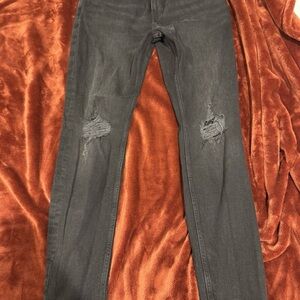 H&M Black Distressed Slim Jeans
